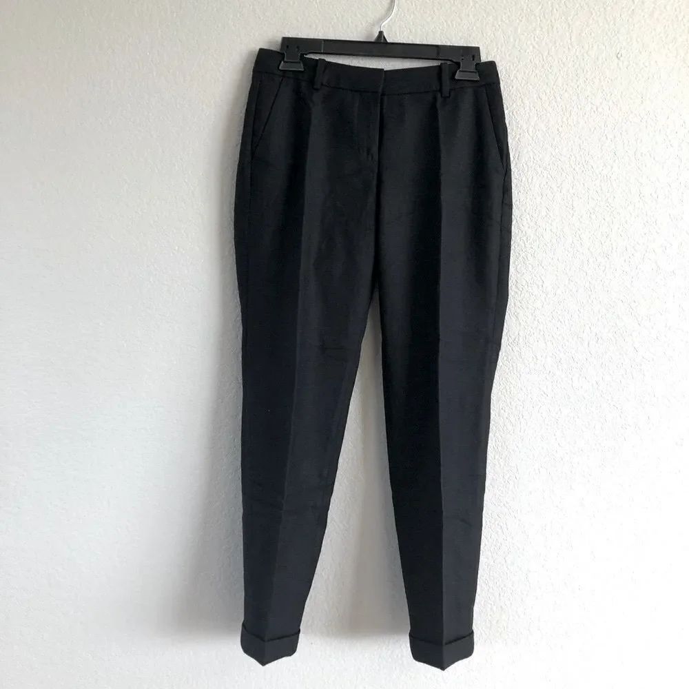 J.Crew Black Cafe Capri Wool Cropped Pants 00